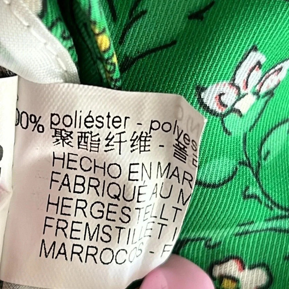 Zara High Waisted Wide Leg Bohemian Paisley Print Pants Green Multicolor Size L - Picture 12 of 13